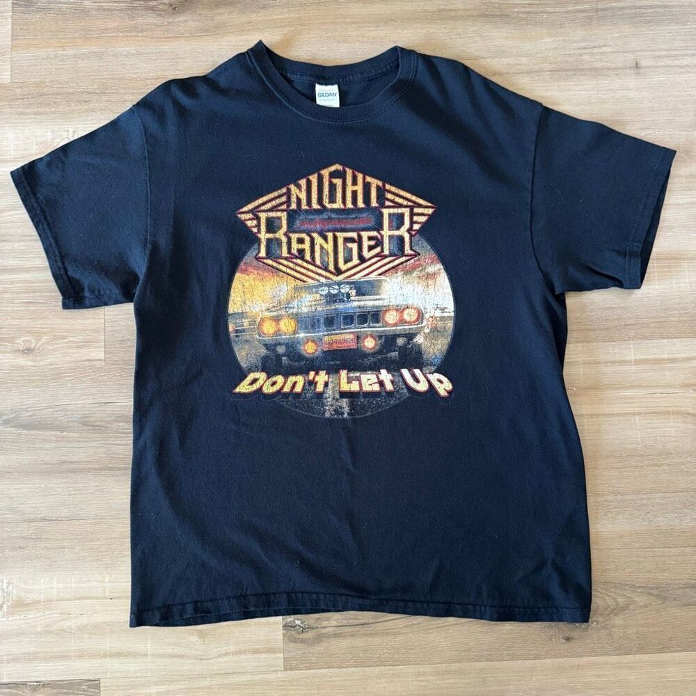 Night Ranger Don’t Let Up Black Crewneck Shirt Size Large Hard Rock Melodic Rock